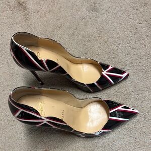 Christian Louboutin Black and Red Heels with Signature Style